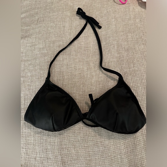 No Boundaries Faux Leather Bikini Swim Top - Picture 5 of 8